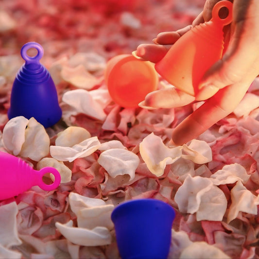 Peachlife Peachcup menstrual cups with ring pull stems for easier removal