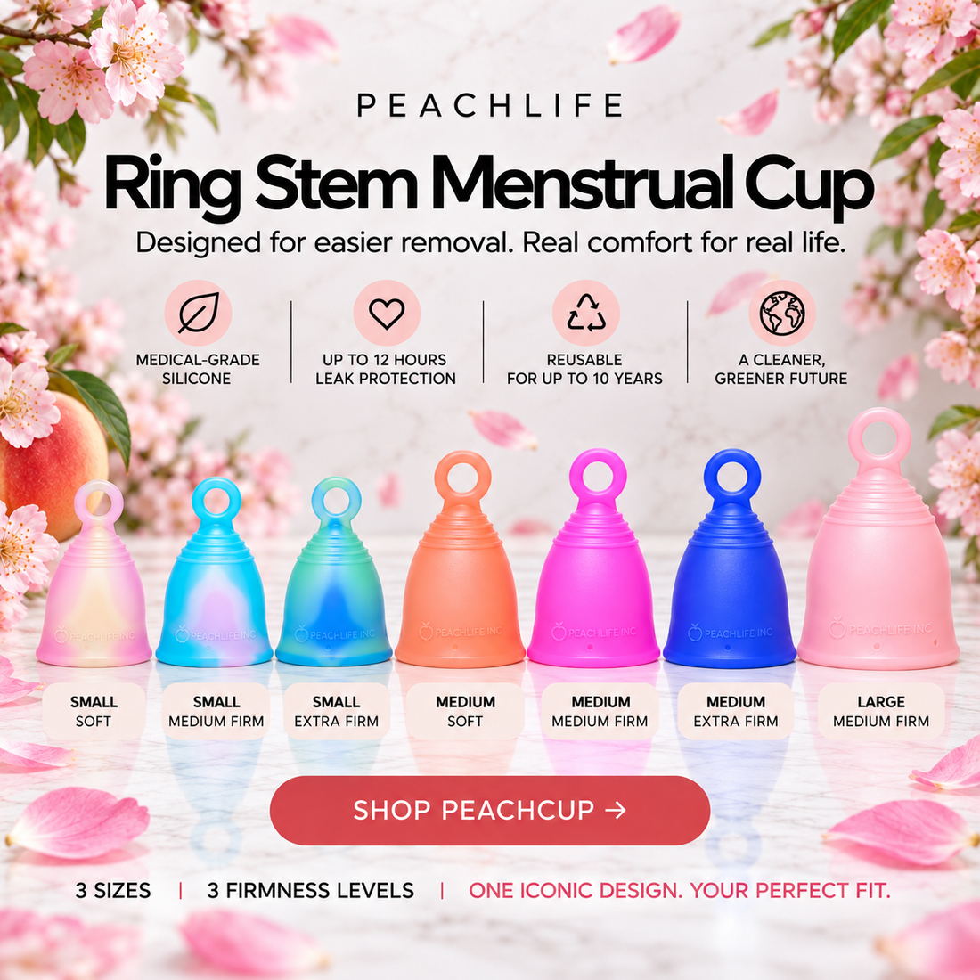 Peachcup Ring Loop Menstrual Cup Benefits and Highlights