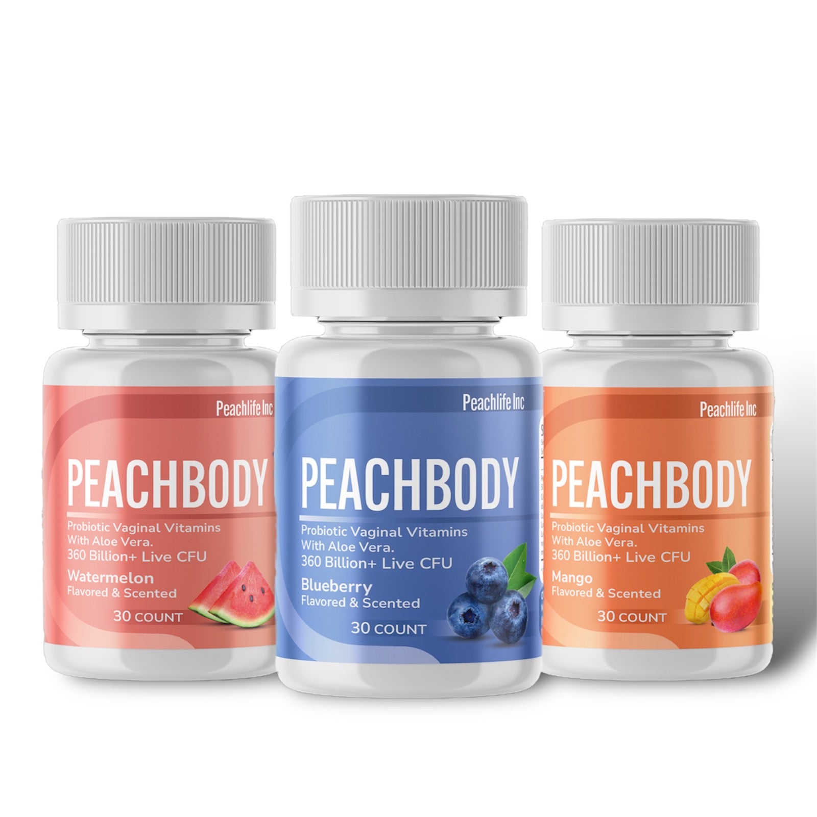 Peachbody Scented and Flavored Probiotic Women’s Suppositories with Aloe Vera for pH Balance Support