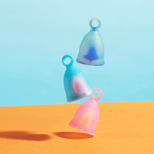 Peachlife Small Medium-Firm menstrual cup with ring pull stem