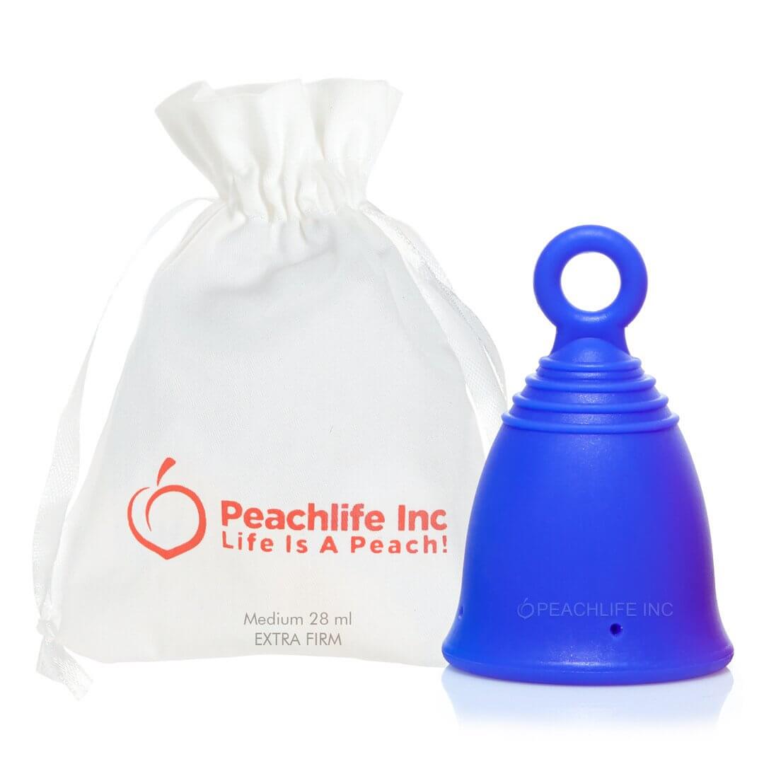 Menstrual Cup With Ring Stem For Easy Use - Reusable for up to 10 years - Medium Size, Extra Firm