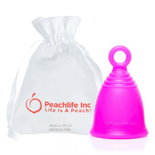 Load image into Gallery viewer, Peachlife Menstrual Cup With Ring Stem - Leakage Free and Reusable for up to 10 years
