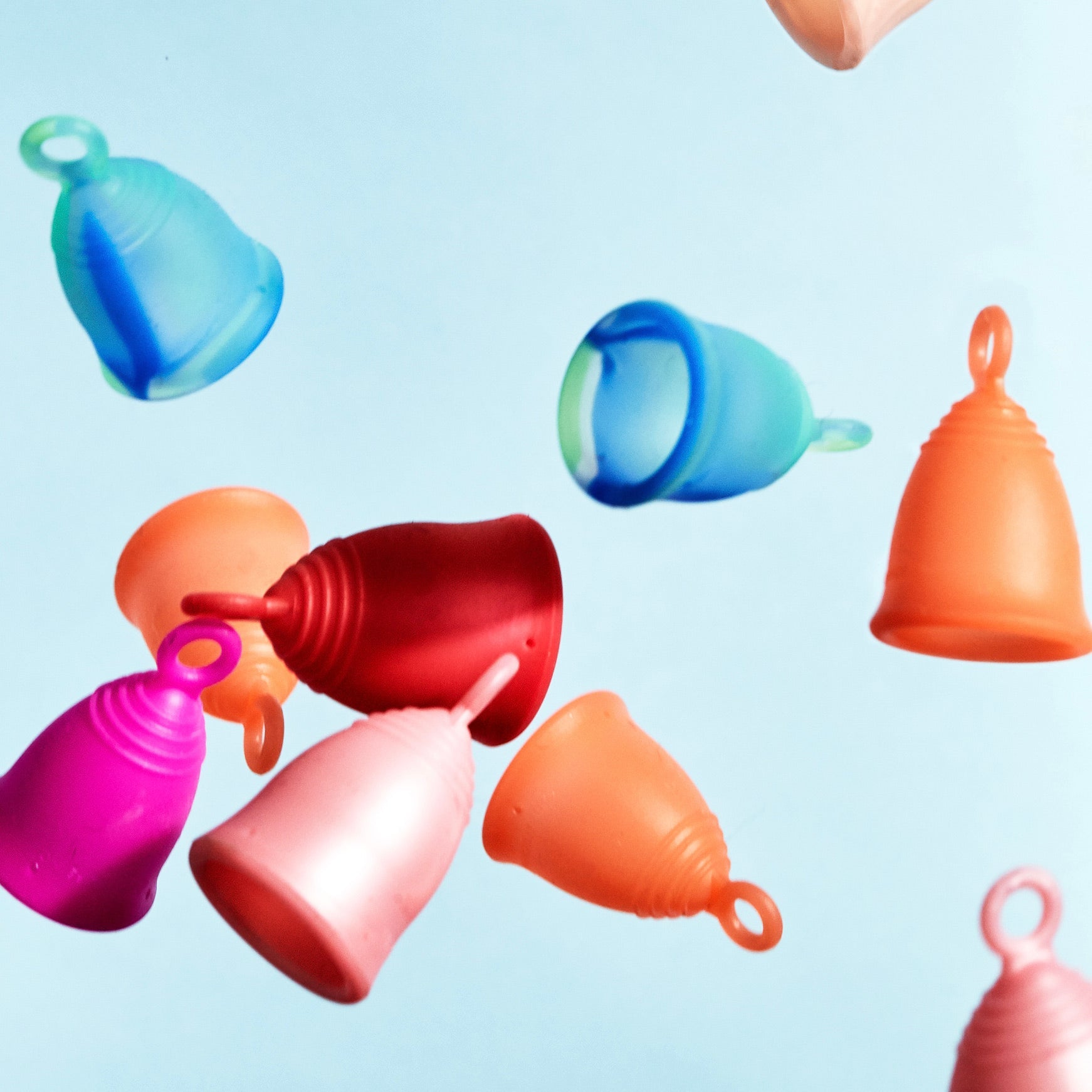 Peachlife 3 Pack Menstrual Cups with Ring Handle