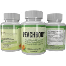 Load image into Gallery viewer, Peachlife 30 ct Peachbody Peach Flavored and Scented Vegan Probiotic Vaginal Suppositories 
