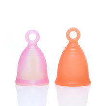 Load image into Gallery viewer, Peachlife Soft Menstrual Cups with Ring Tab 2 Pack Bundle
