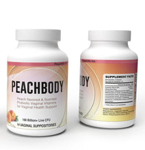 Load image into Gallery viewer, Peachlife® Peach Flavored and Scented Probiotic Vaginal Suppositories - 14 ct Peachbody
