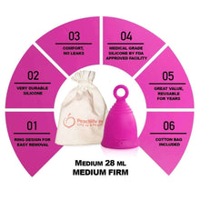 Load image into Gallery viewer, Peachlife Ring Tab Menstrual Cup
