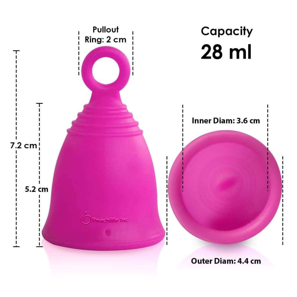 Peachlife Menstrual Cup with Ring Tab